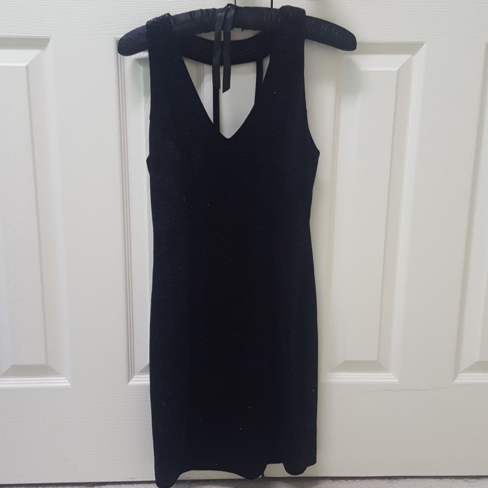 Forever21 Black Velvet Sparkle Mini Dress